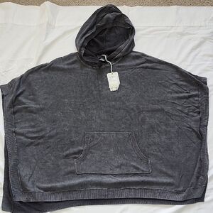 Barefoot Dreams Faded Black Sunbleached Poncho